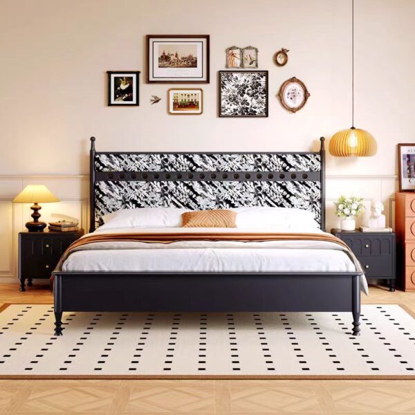 Gaoliang Bed French Vintage Wooden OEM/ODM (MC32)