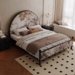 Gaoliang Bed Modern Circle High-end Cloth OEM/ODM (MC39)