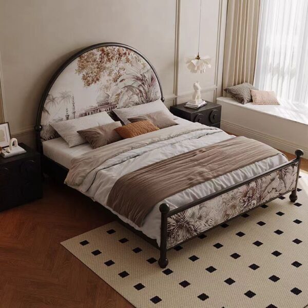 Gaoliang Bed Modern Circle High-end Cloth OEM/ODM (MC39)