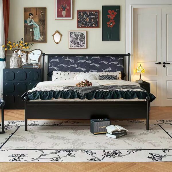 Gaoliang Bed Solid Wood Frame and Fabric Design OEM/ODM (MC40)