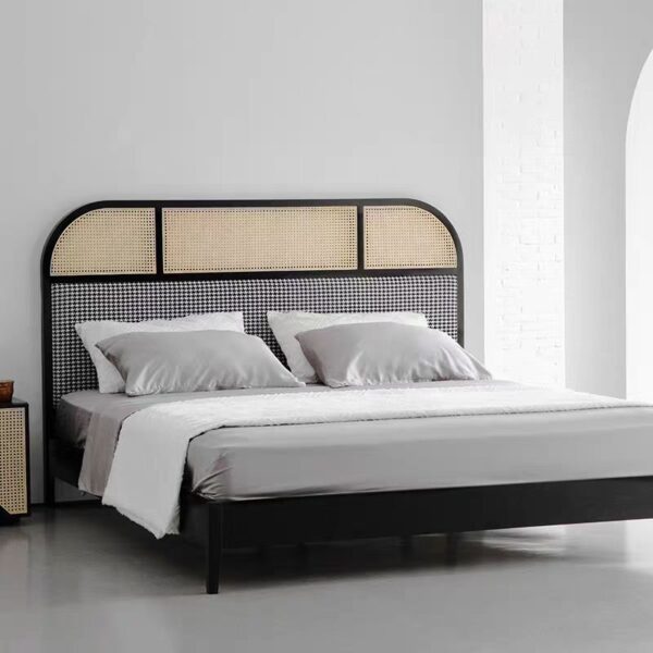 Gaoliang Bed Nordic Vintage Rattan Wooden OEM/ODM (MC44)