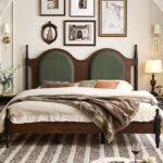 Gaoliang Bed American Retro Wooden OEM/ODM (MC46)