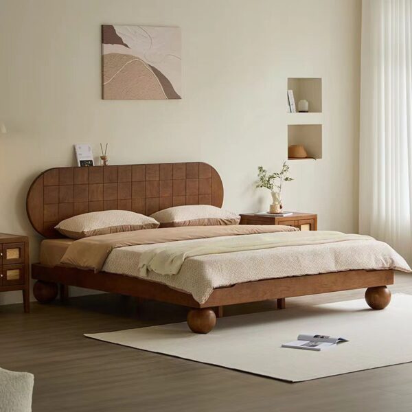 Gaoling Bed Modern Solid Wood Retro Design OEM/ODM (MC47)