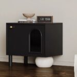 Gaoliang Nightstand Black Unique Bedside Table With Storage OEM/ODM (NT31)