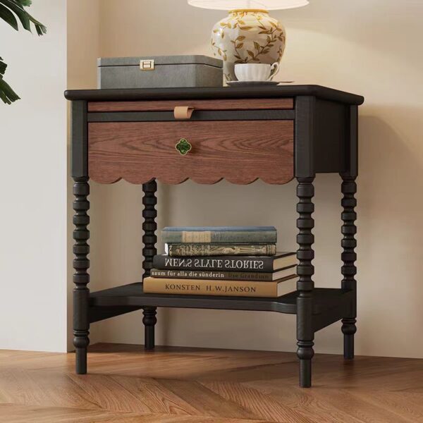 Gaoliang Nightstand Bedside Table Wooden With Storage Antique OEM/ODM (NT55)