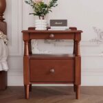 Gaoliang Nightstand Vintage Retro Wood With Storage OEM/ODM (NT60)