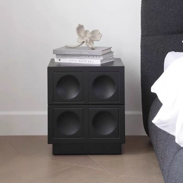 Gaoliang Bed Nightstand With Storage Black Antique OEM/ODM (NT61)