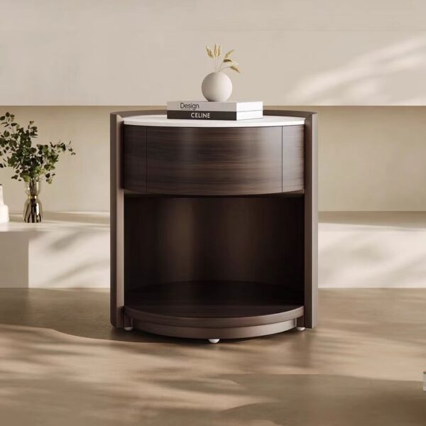 Gaoliang Round Nightstand With Drawers OEM/ODM (NT84)