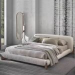 Gaoliang Bed Modern Cream White Wooden Frame OEM/ODM (RC61)