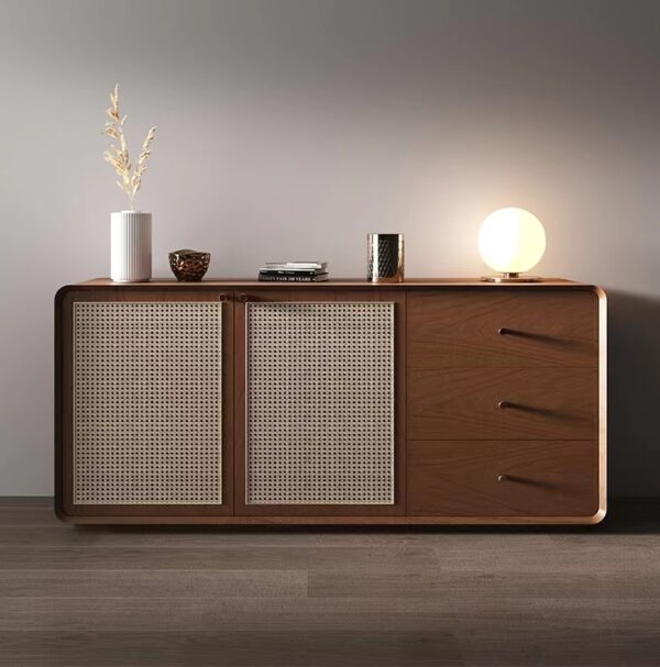 Gaoliang Wooden Rattan Storage Sideboard Buffet Cabinet OEM/ODM (GZ111)