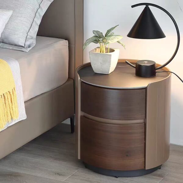 Gaoliang Round Nightstands and Bedside Tables With Drawers OEM/ODM (NT86)