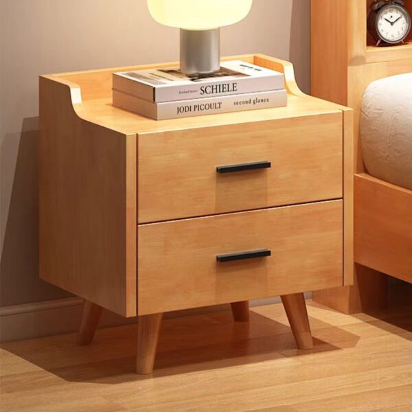 Gaoliang Oak Wood Bedside Table Nightstand with Drawers OEM/ODM (NT88)