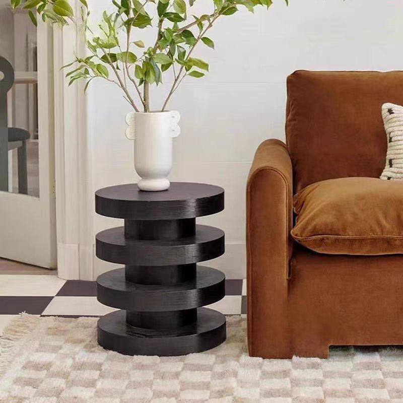 Gaoliang Nordic Creative Bed Side Table Round Wooden End Table OEM/ODM (BJ104)
