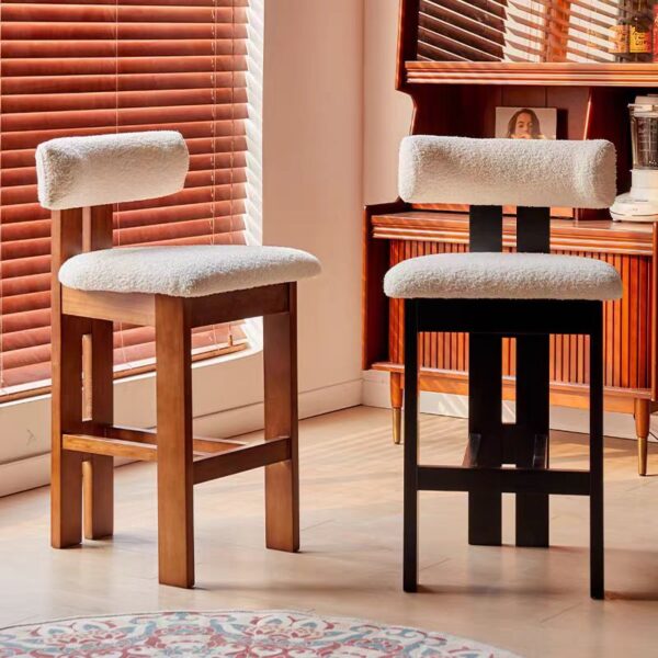 Gaoliang High Bar Chair French Modern Style Wooden Bar Stool OEM/ODM (BY21)