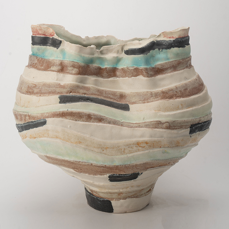 Gaoliang Ceramic Vases Vintage Handcrafted Art Geometric Decoration For Interior OEM/ODM (CML771)