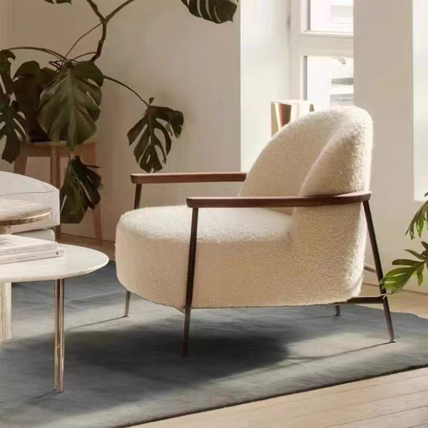 Gaoliang Armchairs Modern Wholesale Imitate Lamb Wool Fabric Accent Sofa Chair OEM/ODM (DY266)