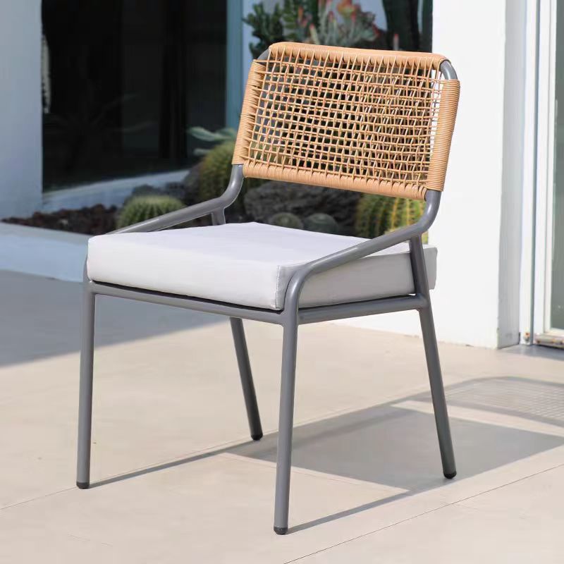 Gaoliang Outdoor Dining Table and Chair Nordic Aluminum Rattan Garden Chair OEM/ODM (HWZY03)