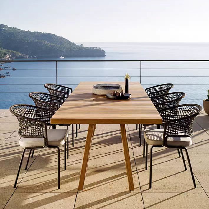 Gaoliang Outdoor Dining Table and Chair Set Rattan Luxury Garden Furniture Waterproof OEM/ODM (HWZY04)