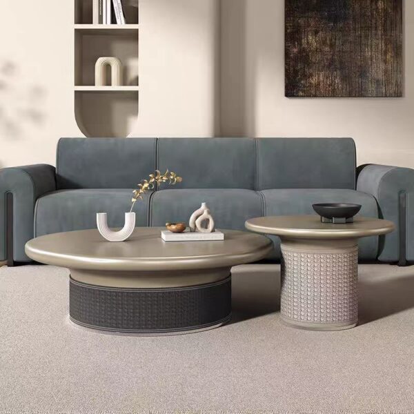 Gaoliang Coffee Table Modern Luxury Round Wooden Center Table COEM/ODM (KF13)