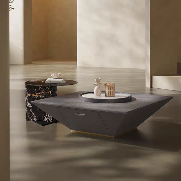 Gaoliang Coffee Table Modern Minimalist square with Storage Marble OEM/ODM (KF167)