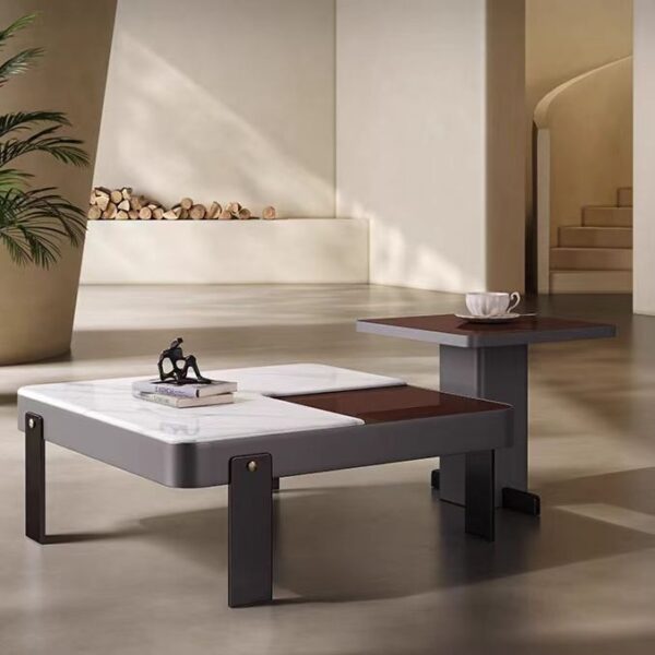 Gaoliang Coffee Table Luxury Square Shape Marble Center Tables OEM/ODM (KF208)