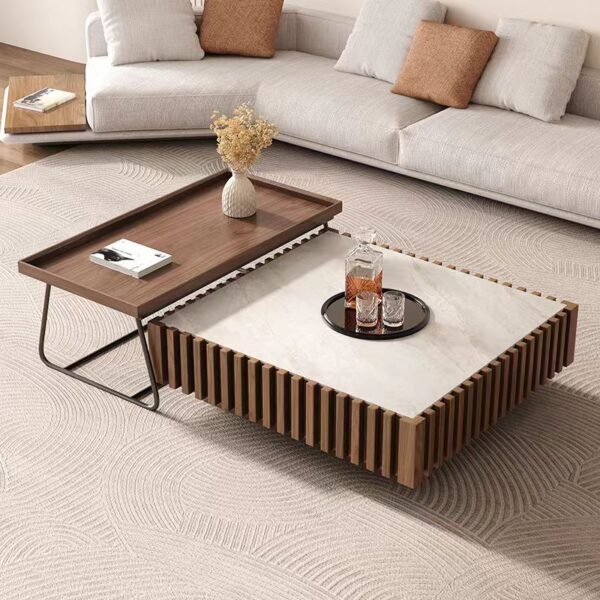 Gaoliang Coffee Table with Storage Marble Top Modern Nordic Center Tables OEM/ODM (KF210)