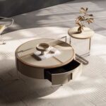 Gaoliang Coffee Table with Storage Italian Minimalist Round Center Tables OEM/ODM (KF233)