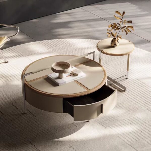 Gaoliang Coffee Table with Storage Italian Minimalist Round Center Tables OEM/ODM (KF233)