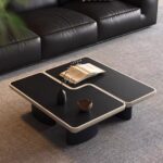 Gaoliang Coffee Table Modern Nordic Black Wooden Center Tables OEM/ODM (KF248)