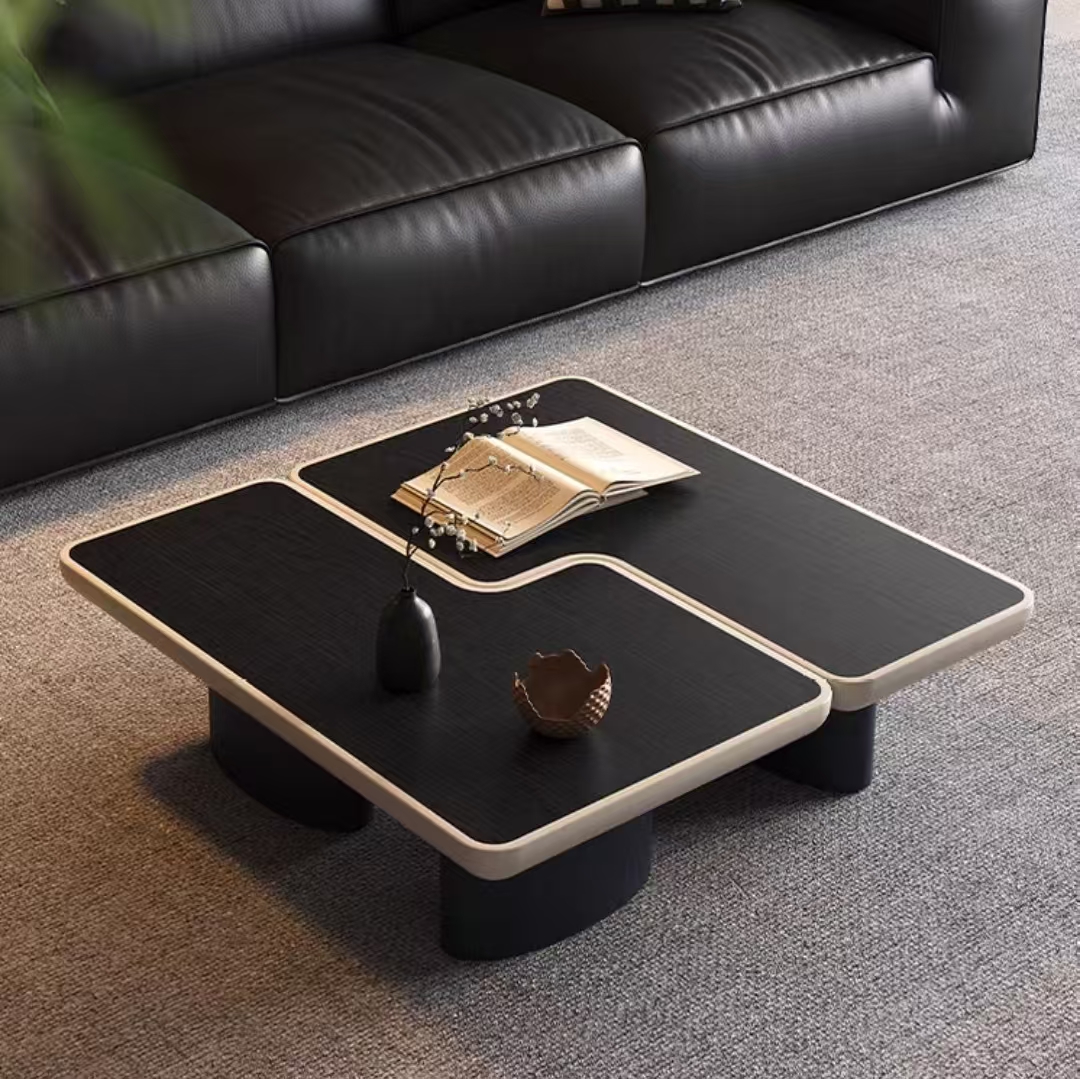 Gaoliang Coffee Table Modern Nordic Black Wooden Center Tables OEM/ODM (KF248)