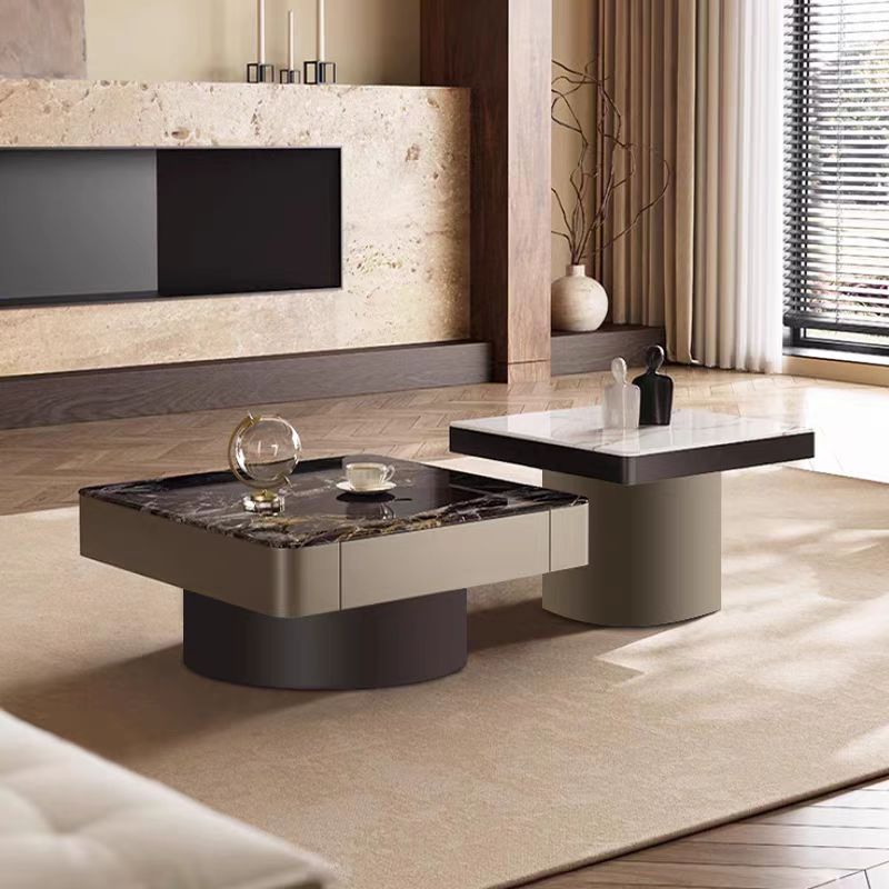 Gaoliang Coffee Table Set Marble Stone Luxury Square COEM/ODM (KF26)
