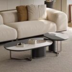 Gaoliang Coffee Table Nordic Modern Design Black and White Oval Shape OEM/ODM (KF314)