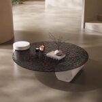 Gaoliang Coffee Table Contemporary Modern Round Glass High Grade Luxury OEM/ODM (KF323)