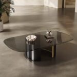 Gaoliang Coffee Table Nordic Rectangular Modern Glass Top Stainless Steel Base OEM/ODM (KF324)