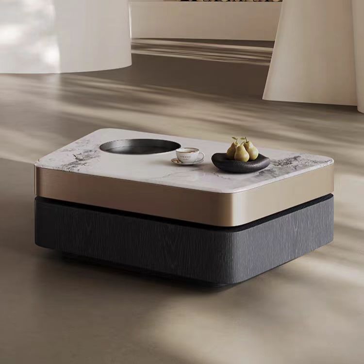 Gaoliang Coffee Table with Storage Modern Irregular Shaped Rotating Center Tables OEM/ODM (KF325)