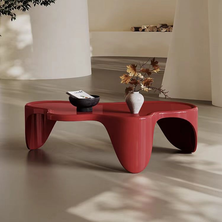Gaoliang Coffee Table Nordic Modern Fashion Irregular Shaped Red OEM/ODM (KF326)