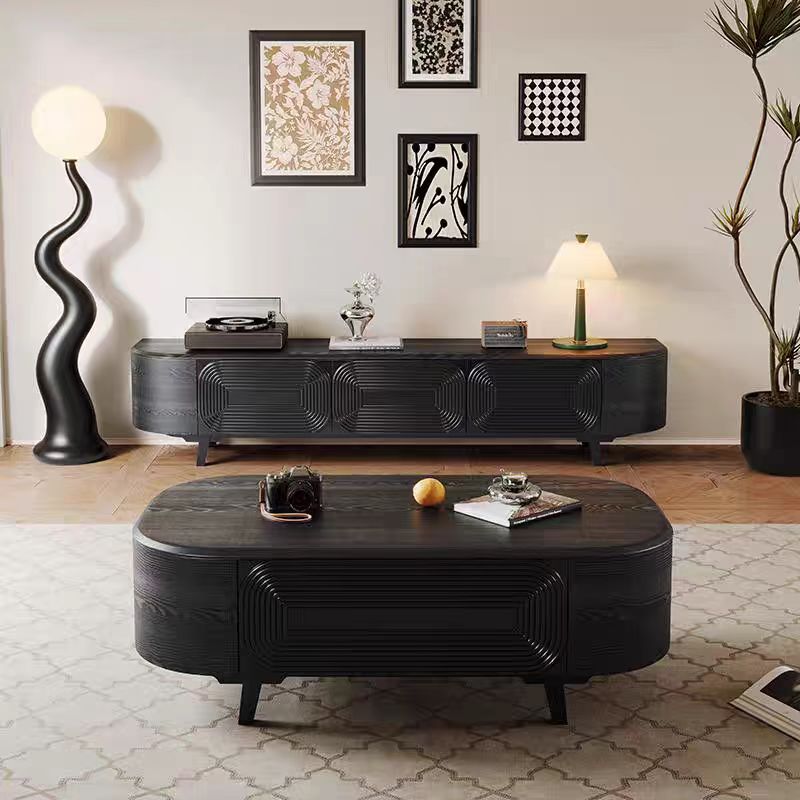 Gaoliang Tv Stand and Coffee Table Set Light Luxury Rectangle Wooden Storage OEM/ODM (KF334)