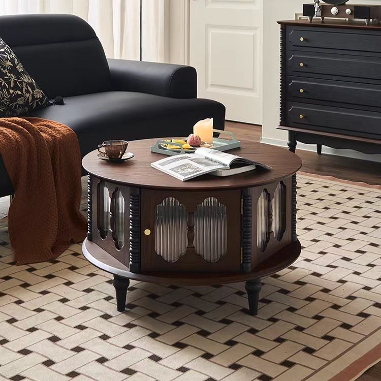 Gaoliang Coffee Table Modern Italian Retro Round Wooden Center Tables OEM/ODM (KF34)