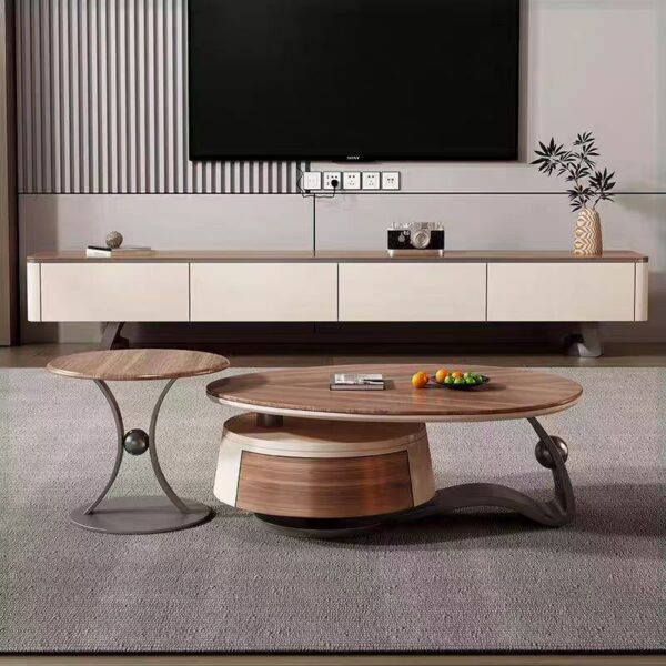 Gaoliang TV Stand and Coffee Table Set Antique Vintage Style Wooden OEM/ODM (KF65)