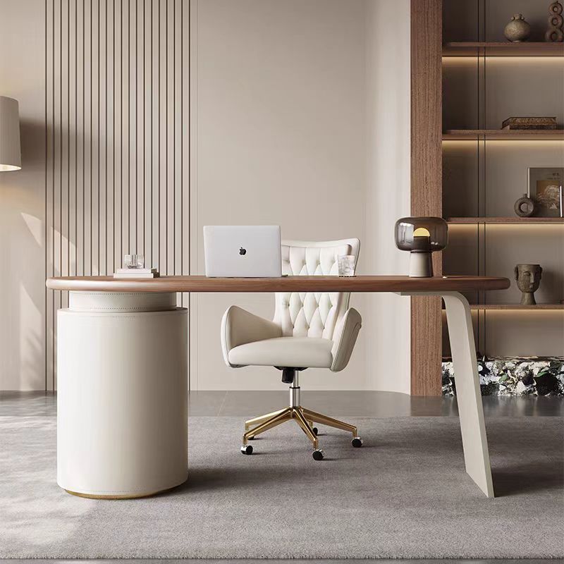 Gaoliang Desktop Office Desk and Chair Modern Computer Desk with Storage Wooden Top Leather OEM/ODM (SZ20)
