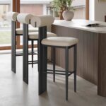 Gaoliang Bar Stool Nordic Luxury Modern Leather Wooden Walnut Industrial OEM/ODM (BY26)