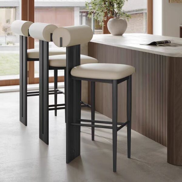 Gaoliang Bar Stool Nordic Luxury Modern Leather Wooden Walnut Industrial OEM/ODM (BY26)