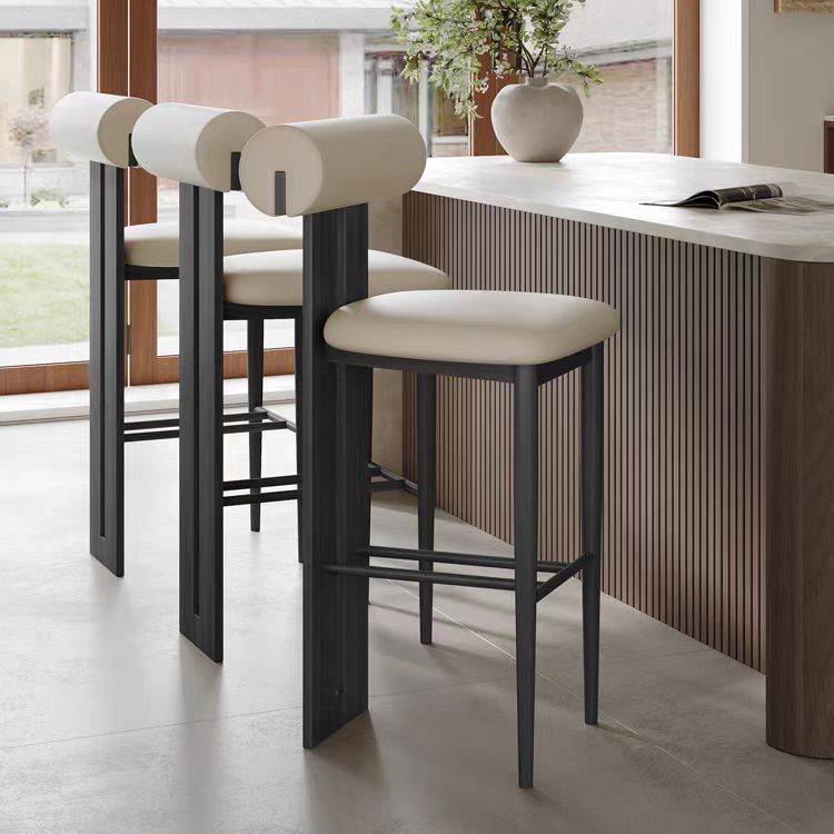 Gaoliang Bar Stool Nordic Luxury Modern Leather Wooden Walnut Industrial OEM/ODM (BY26)