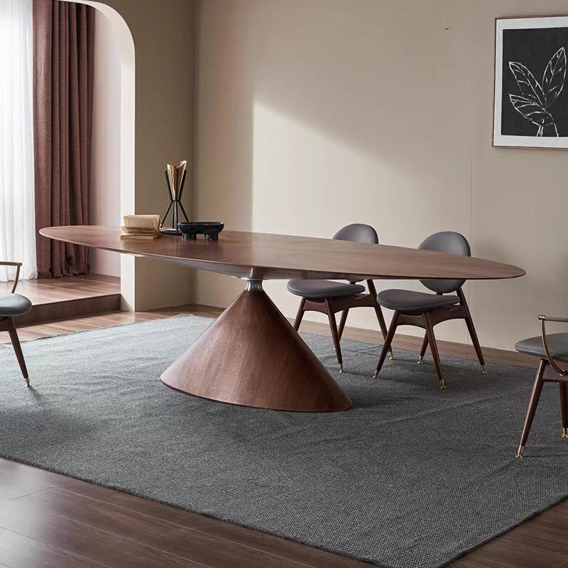 Gaoliang Dining Table Contemporary Modern Wooden Oval Walnut Large 12 Seater OEM/ODM (CZ205)