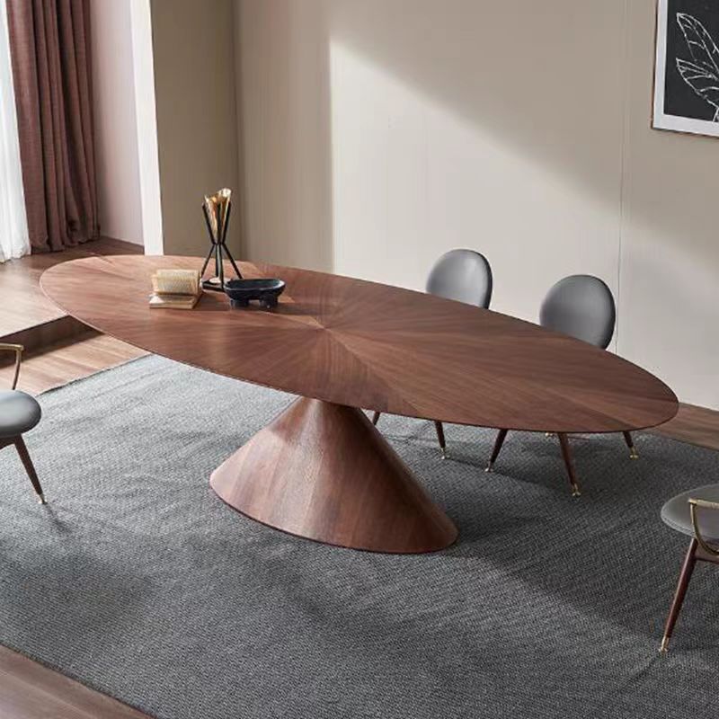 Gaoliang Dining Table Contemporary Modern Wooden Oval Walnut Large 12 Seater OEM/ODM (CZ205)