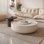 Gaoliang Coffee Table Set Modern Cloud Cream White Circular and Round Coffee Table OEM/ODM (KF158)