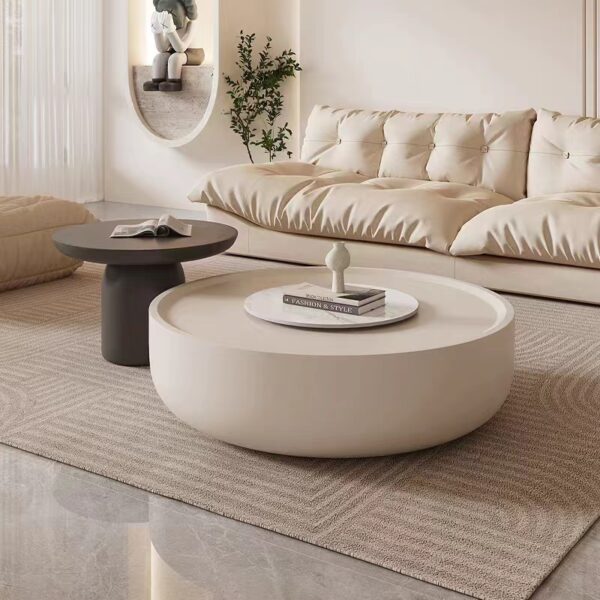 Gaoliang Coffee Table Set Modern Cloud Cream White Circular and Round Coffee Table OEM/ODM (KF158)