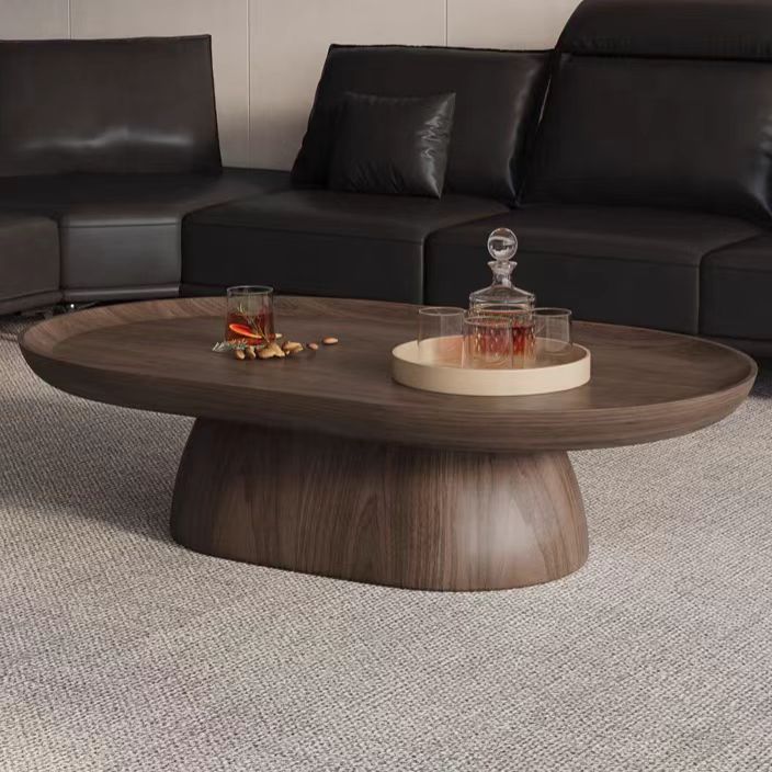 Gaoliang Coffee Table Nordic Oval Center Tables Vintage Walnut Wooden Coffee Table OEM/ODM (KF193)