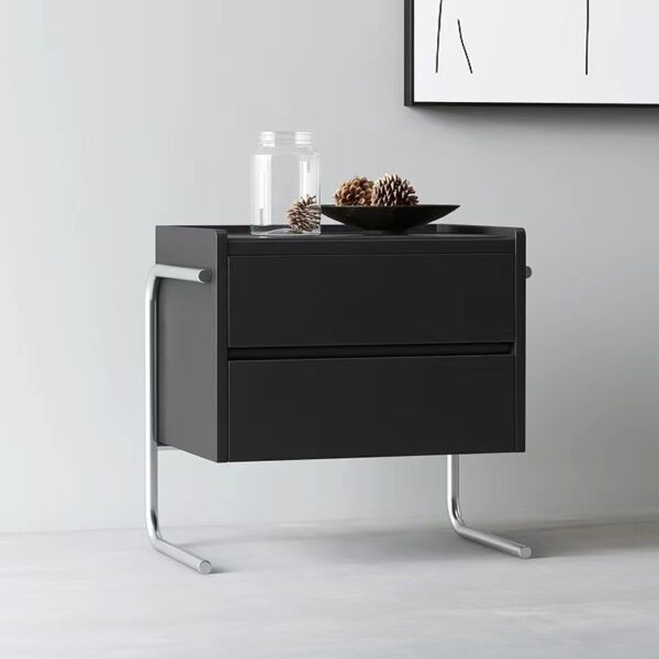 Gaoliang Nightstands With Drawer Black Wooden Bedside Table OEM/ODM (NT05)