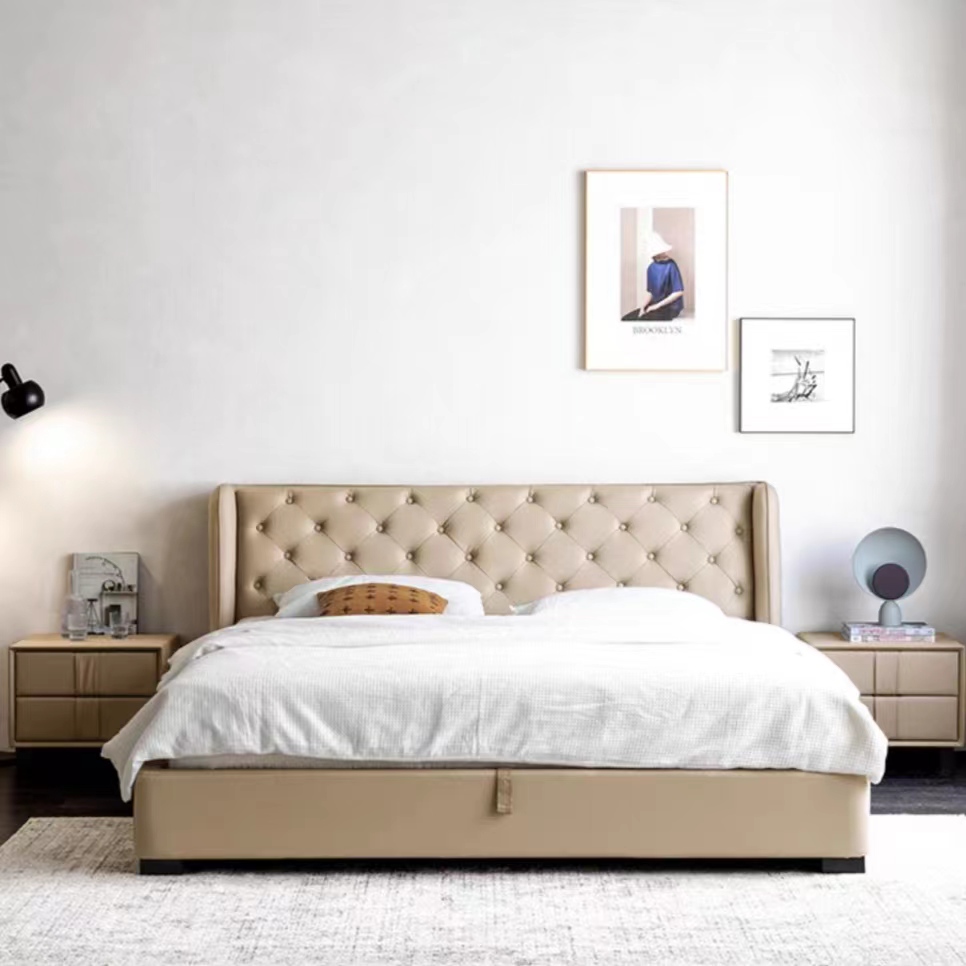 Gaoliang Bed Nordic Hot Sale Leather Modern Luxury Bedroom Furniture Set OEM/ODM (RC59)